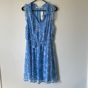 Collective Concepts Perla Textured Ruffle Dress Blue - M